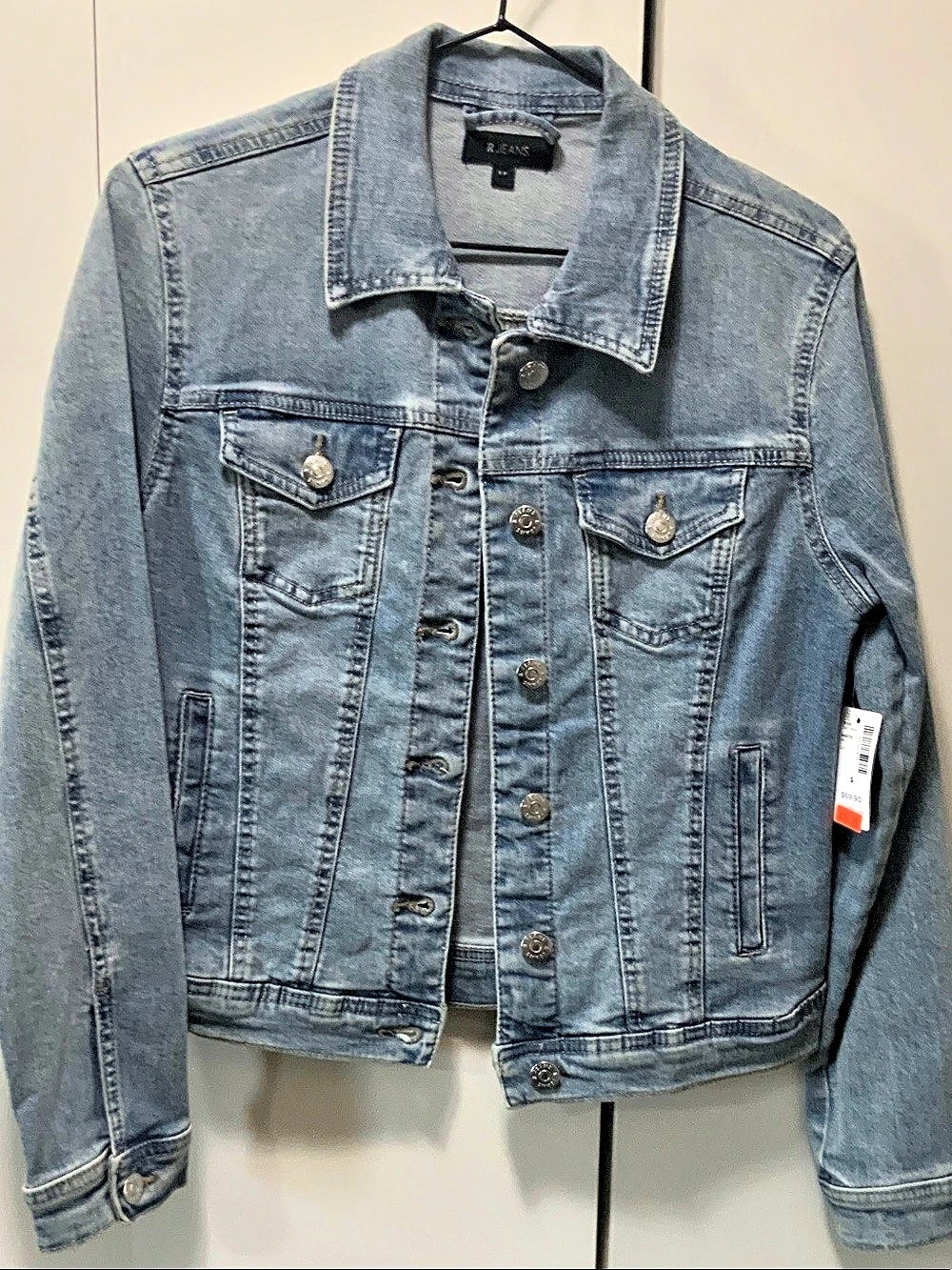 R Jeans Denim Jacket in Blue Size Small NWT